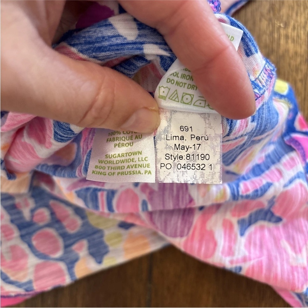 Lilly Pulitzer Gigi V-Neck Tank Top Brilliant Blue Catch & Release Women's S - Picture 11 of 11